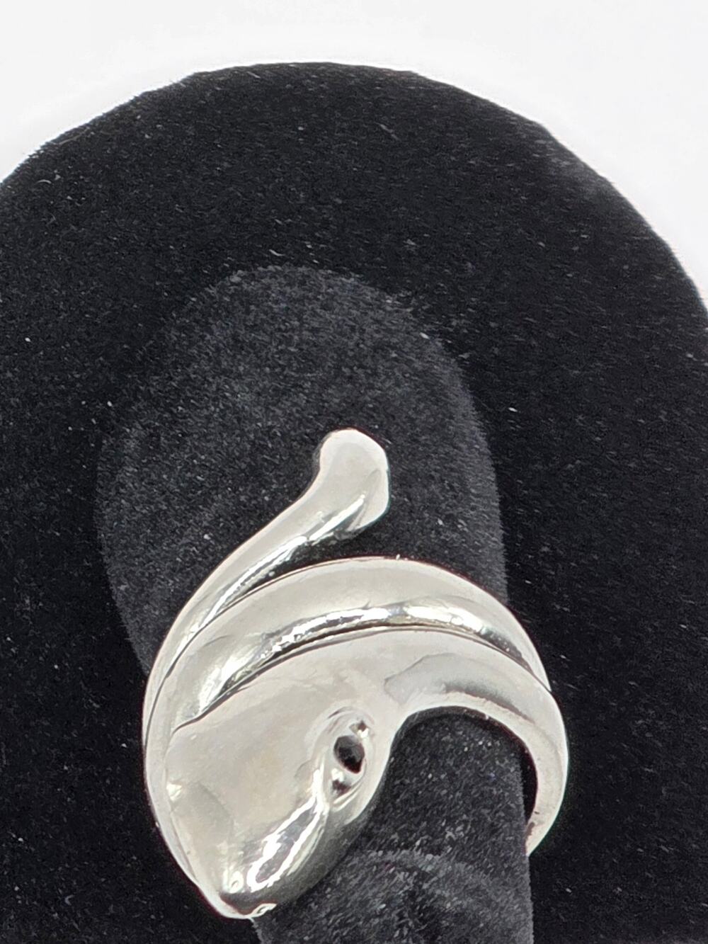 Silvertone Snake Ring Sz 6.75